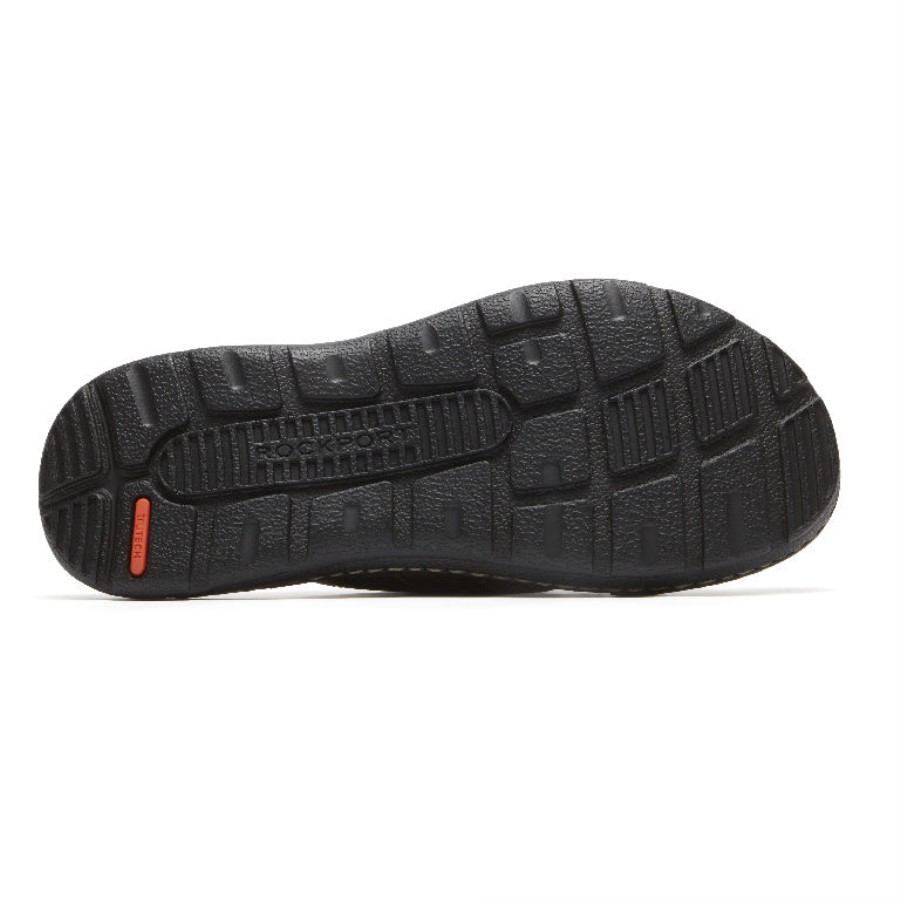 Rockport Darwyn Cross Band Slide Sandal Brown Ii Leather