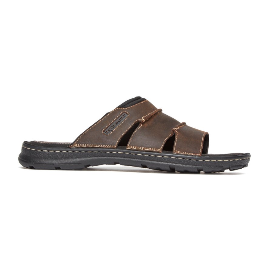 Rockport Darwyn Slide Sandal Brown Ii Lea