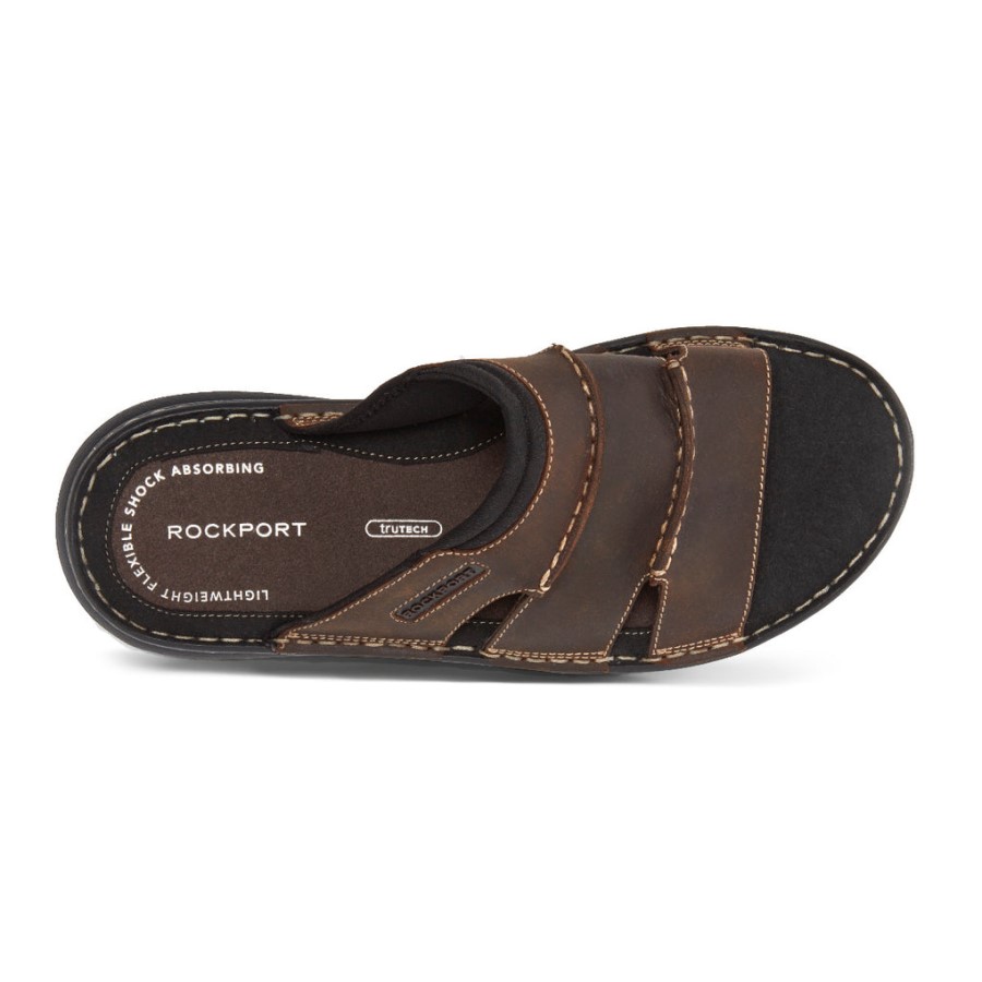 Rockport Darwyn Slide Sandal Brown Ii Lea