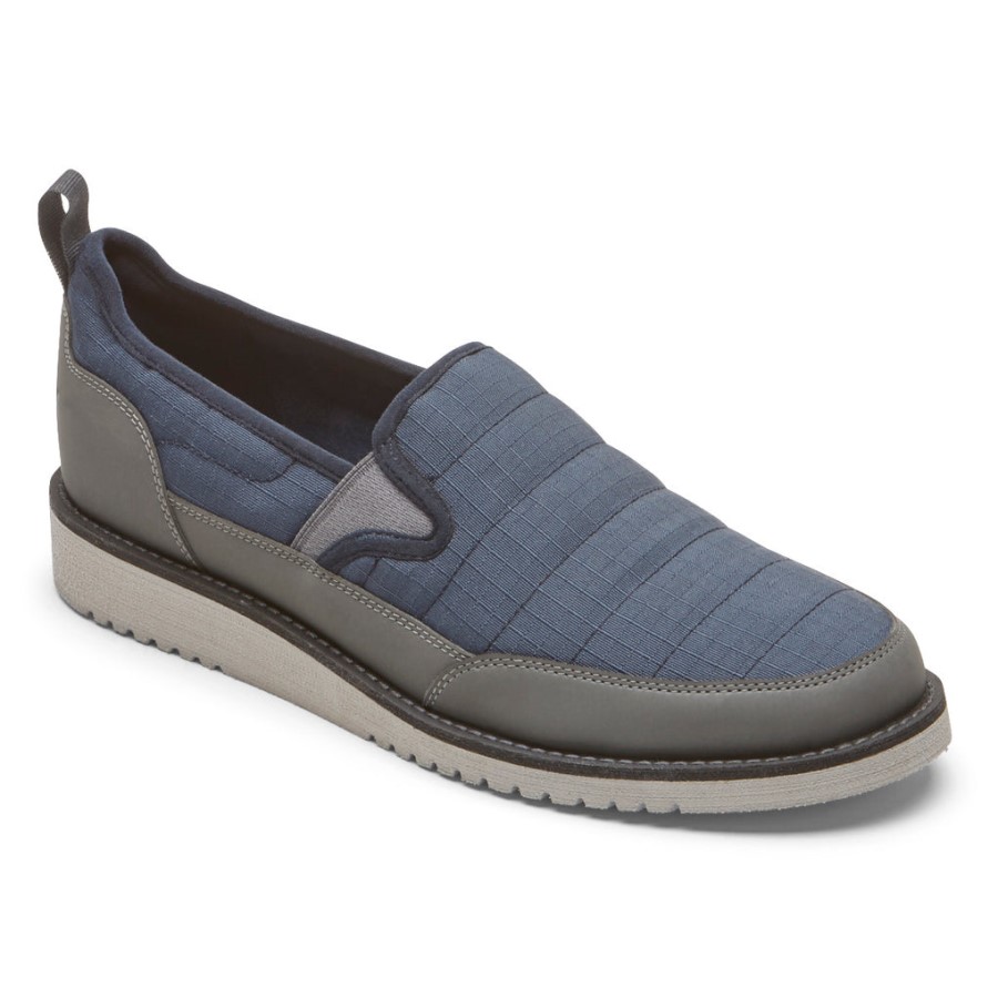 Rockport Men's Axelrod Quilted Slip-On Navy Ripstop