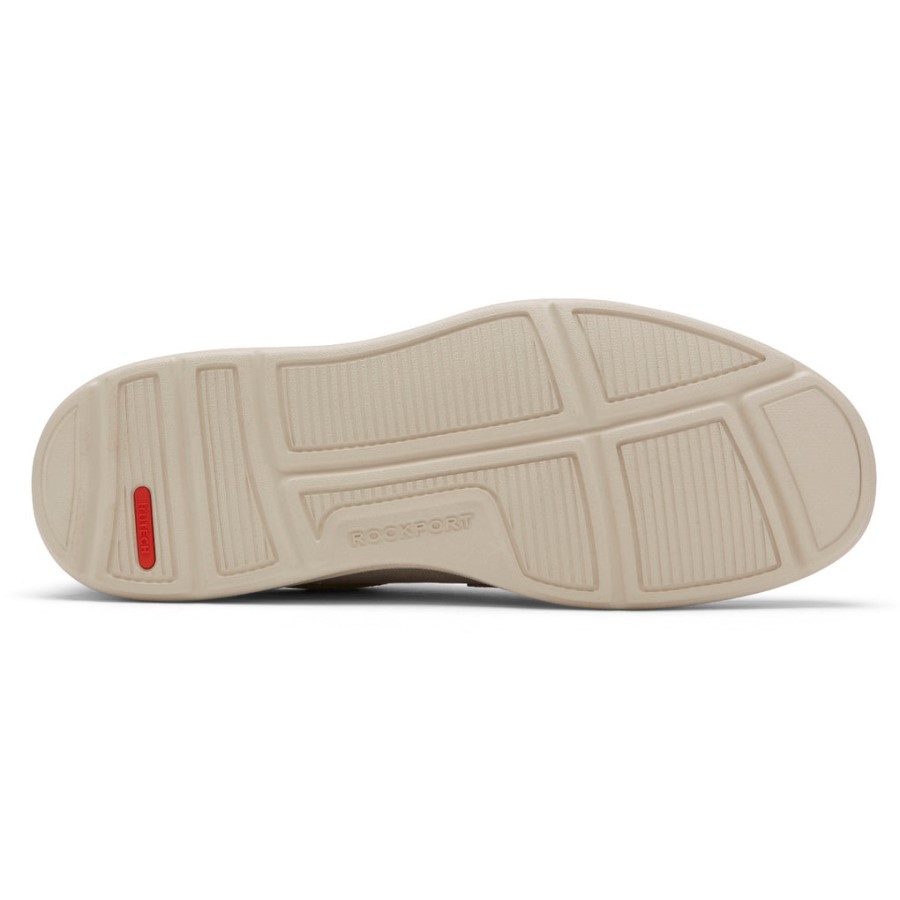 Rockport Men's Beckwith Plain Toe 4-Eye Oxford Stone Canvas Nubuck