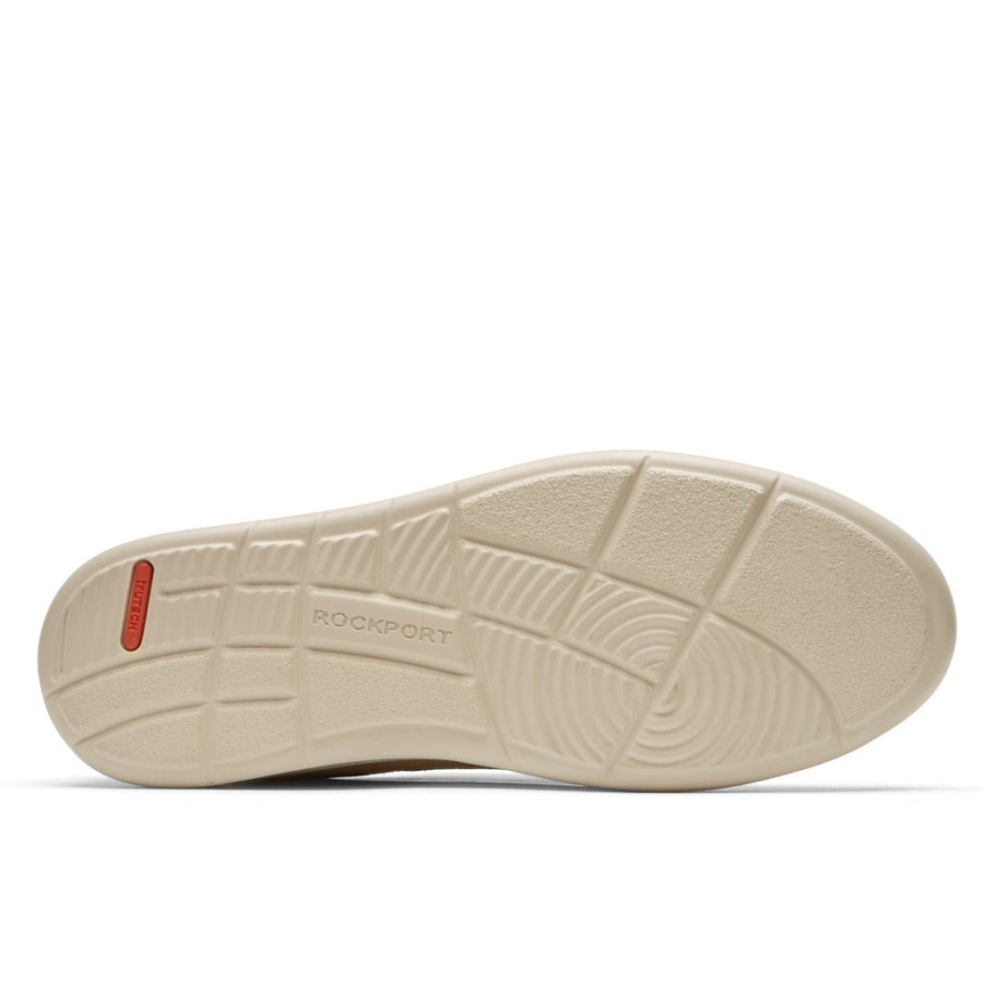 Rockport Men's Caldwell Cupsole Sneaker Beige Suede Vicuna Mesh