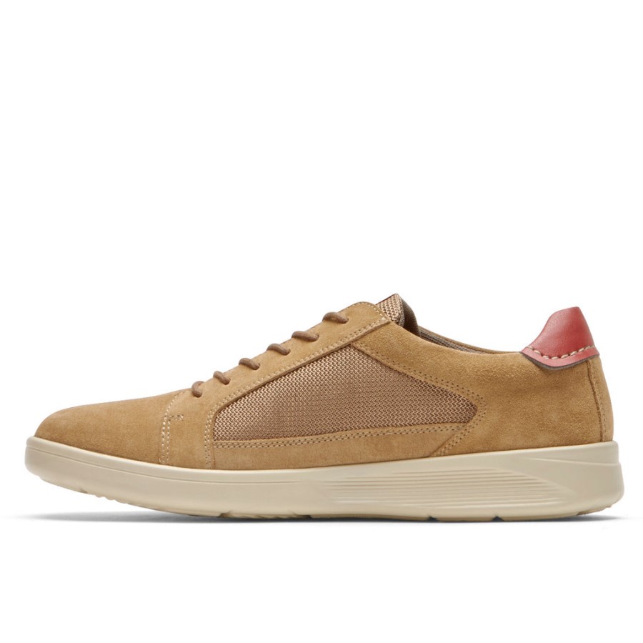 Rockport Men's Caldwell Cupsole Sneaker Beige Suede Vicuna Mesh