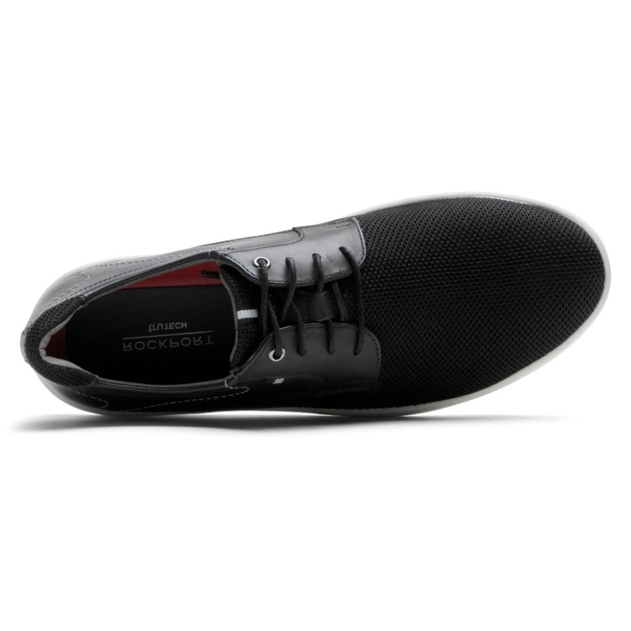 Rockport Men's Caldwell Plain Toe Oxford Black Mesh Leather