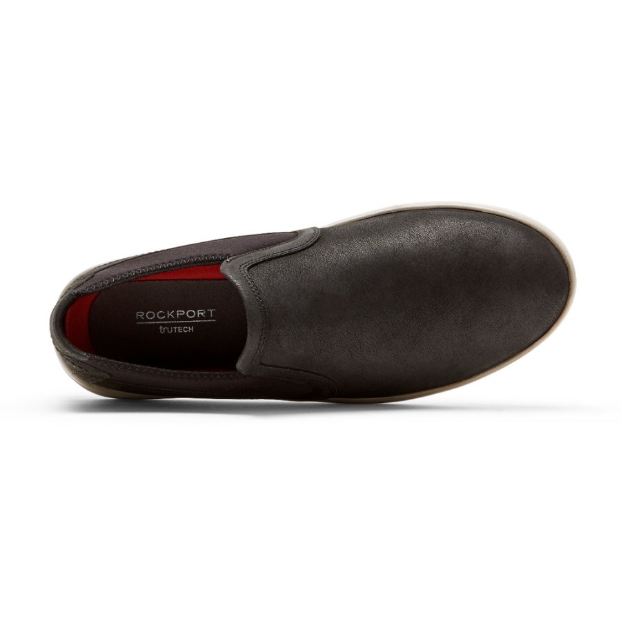 Rockport Men's Caldwell Twin Gore Slip-On Black Leather