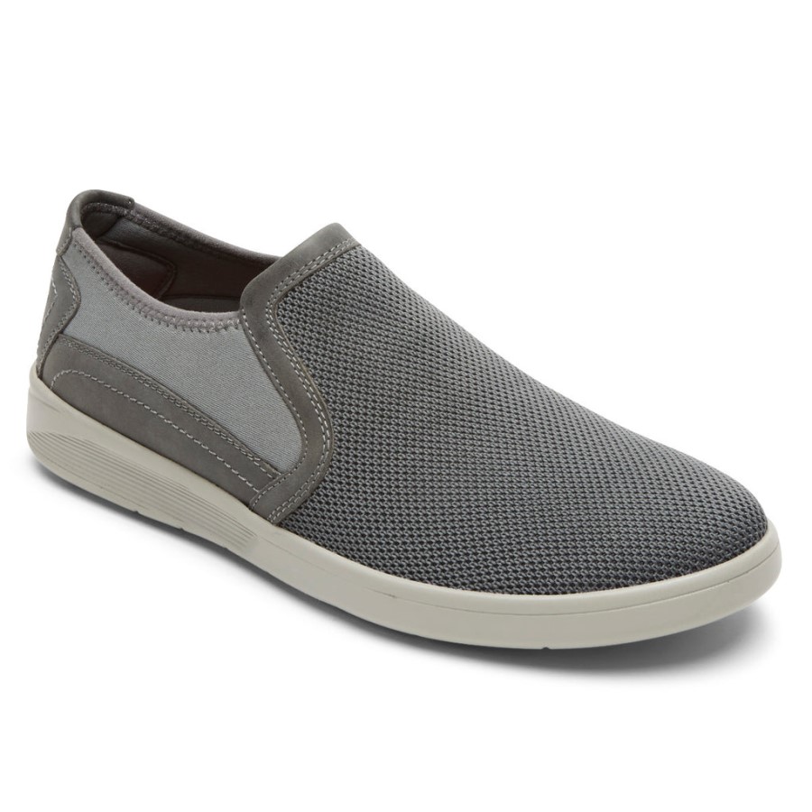Rockport Men's Caldwell Twin Gore Slip-On Grey Mesh Leather