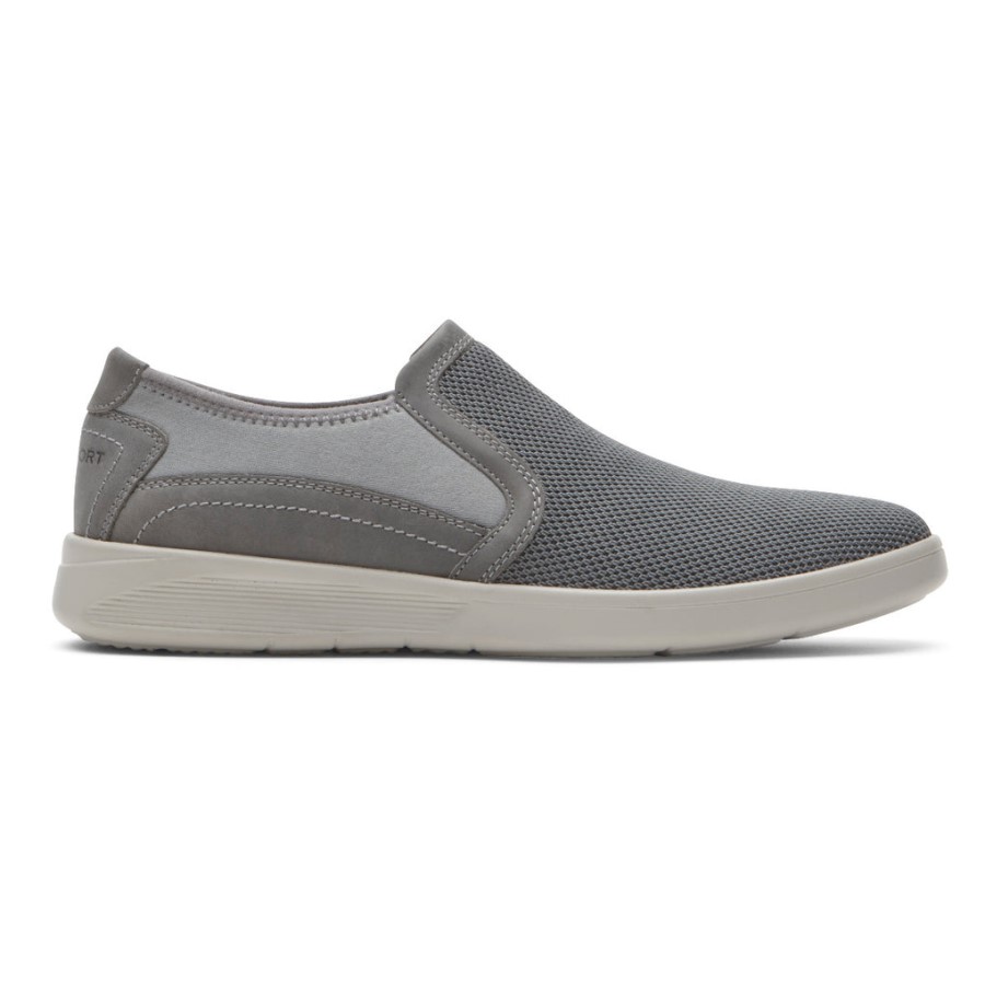 Rockport Men's Caldwell Twin Gore Slip-On Grey Mesh Leather