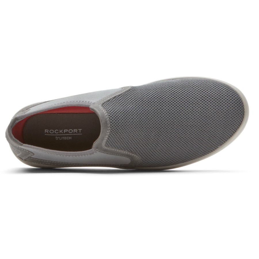 Rockport Men's Caldwell Twin Gore Slip-On Grey Mesh Leather