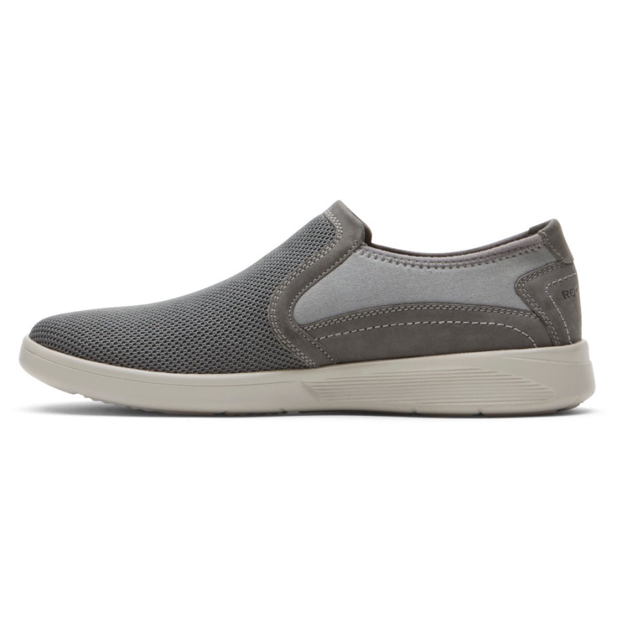 Rockport Men's Caldwell Twin Gore Slip-On Grey Mesh Leather