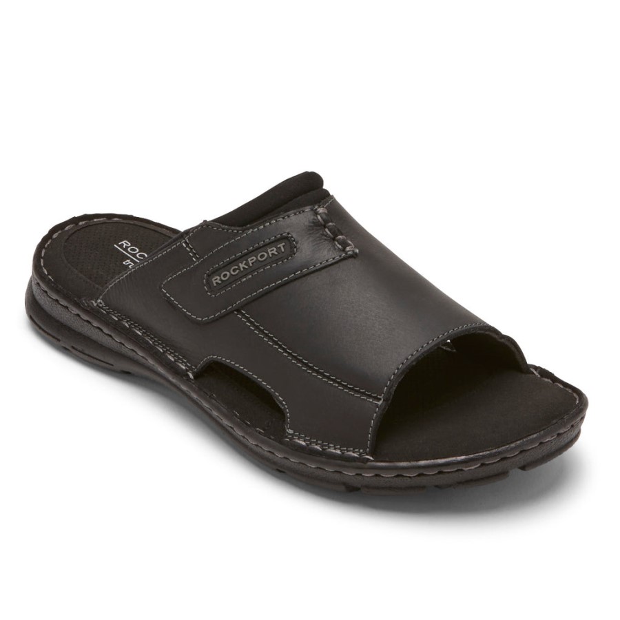 Rockport Men's Darwyn 2 Slide Sandal Black Lea Ii