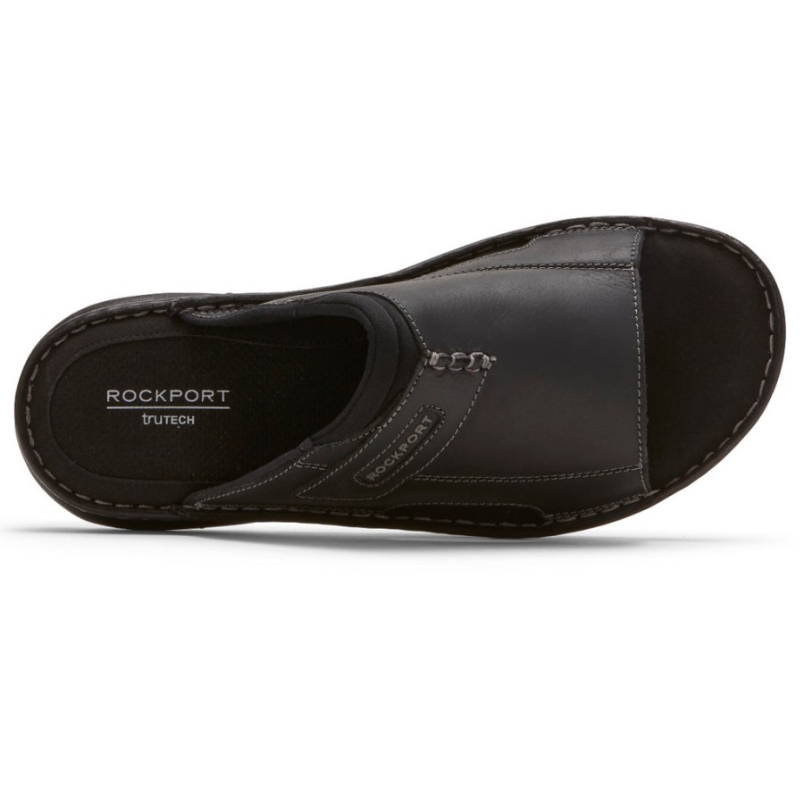 Rockport Men's Darwyn 2 Slide Sandal Black Lea Ii