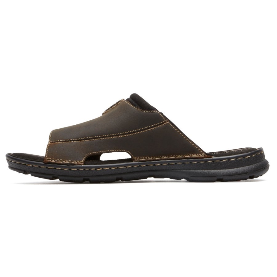 Rockport Men's Darwyn 2 Slide Sandal Brown Ii Lea