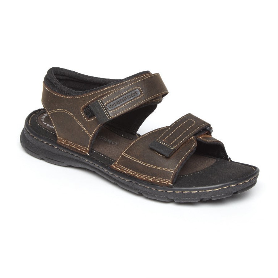 Rockport Men's Darwyn Quarter-Strap Sandal Brown Ii Leather