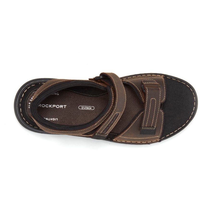 Rockport Men's Darwyn Quarter-Strap Sandal Brown Ii Leather