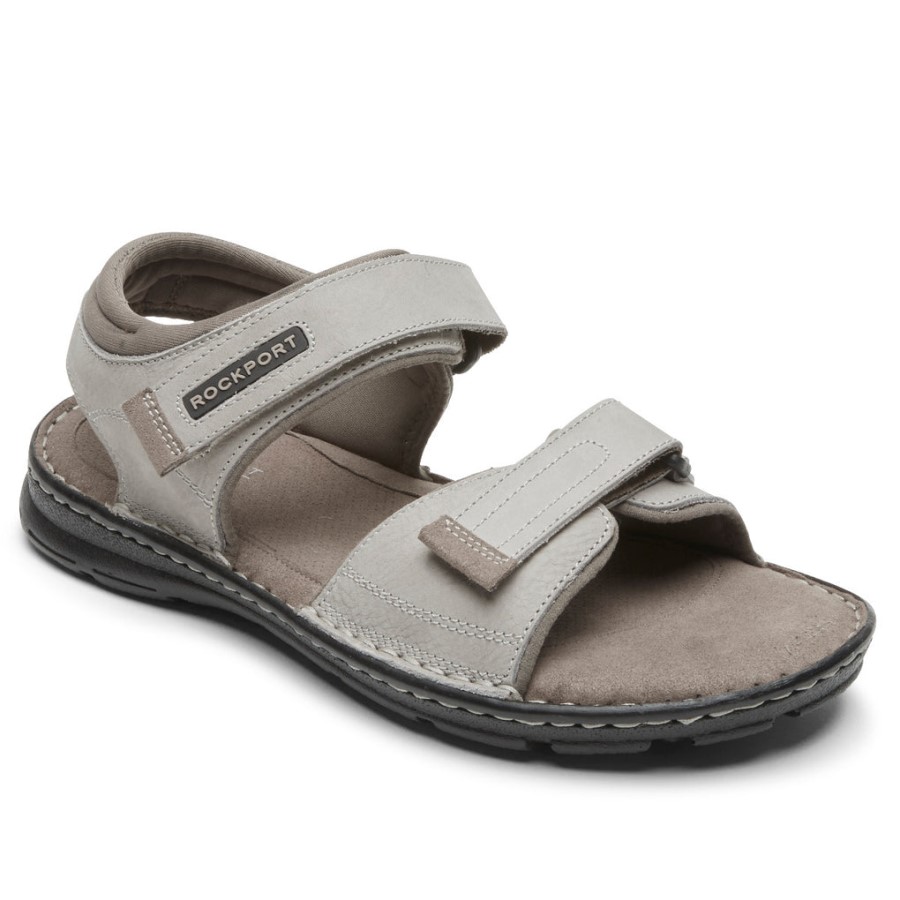 Rockport Men's Darwyn Quarter-Strap Sandal Stone Nubuck