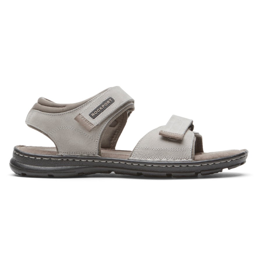 Rockport Men's Darwyn Quarter-Strap Sandal Stone Nubuck