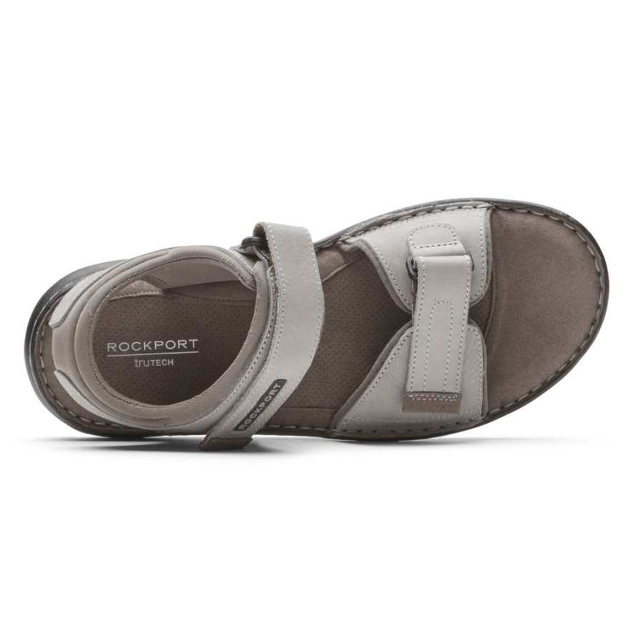 Rockport Men's Darwyn Quarter-Strap Sandal Stone Nubuck