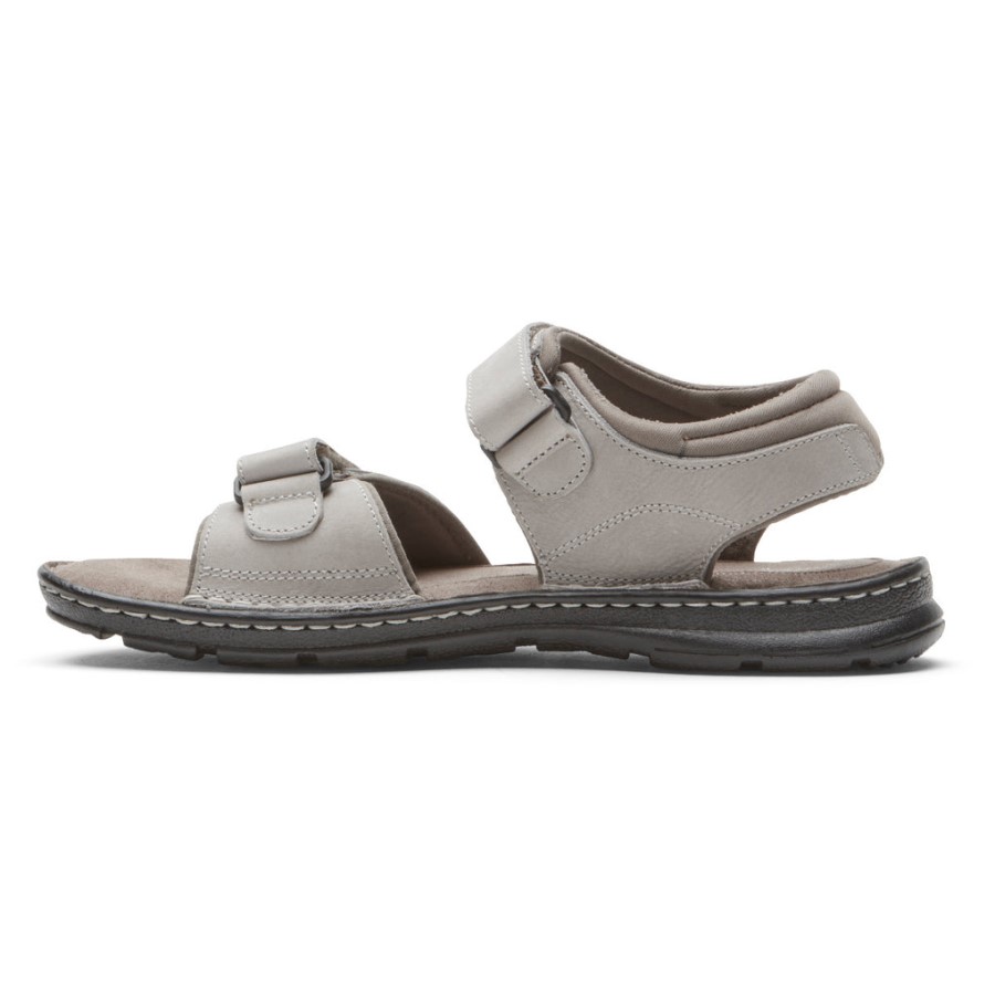 Rockport Men's Darwyn Quarter-Strap Sandal Stone Nubuck