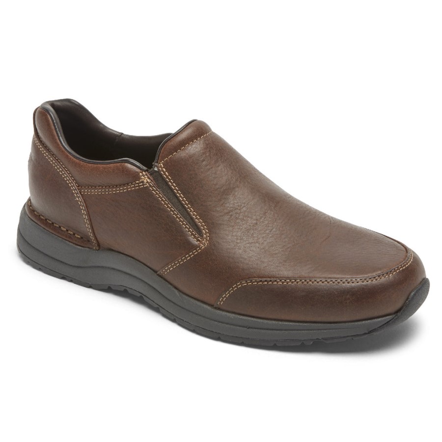 Rockport Men's Edge Hill 2 Double Gore Slip-On Light Brown