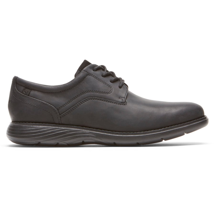 Rockport Men's Garett Plain Toe Oxford Black Leather