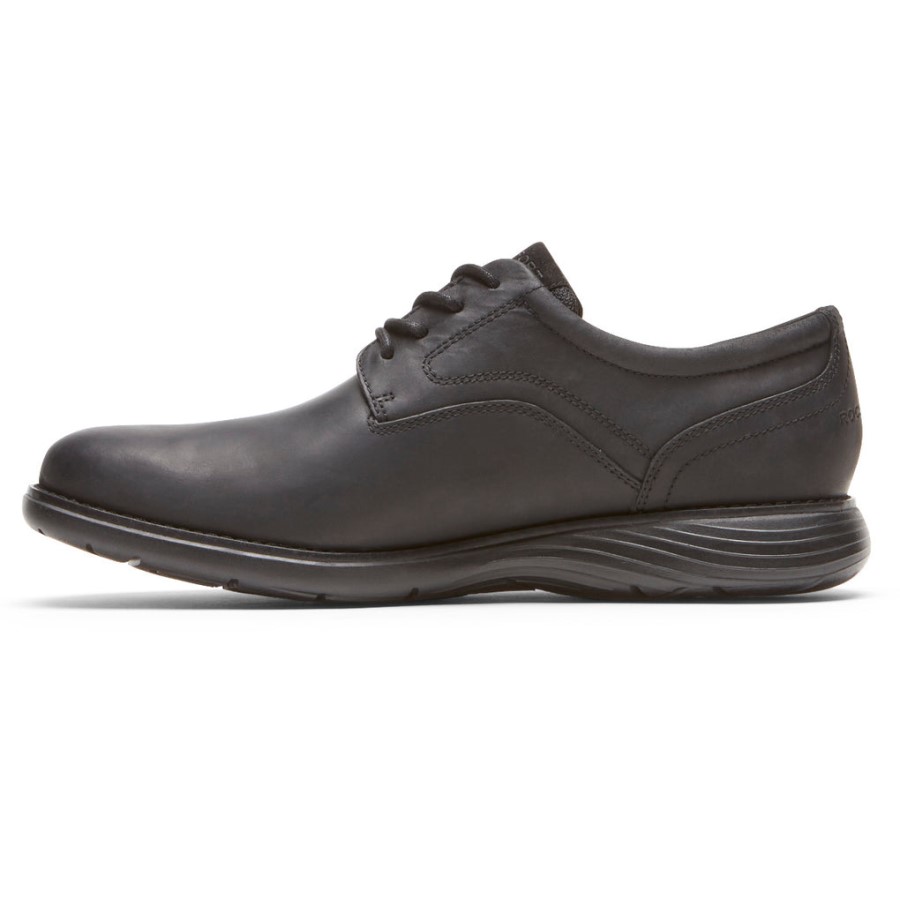 Rockport Men's Garett Plain Toe Oxford Black Leather