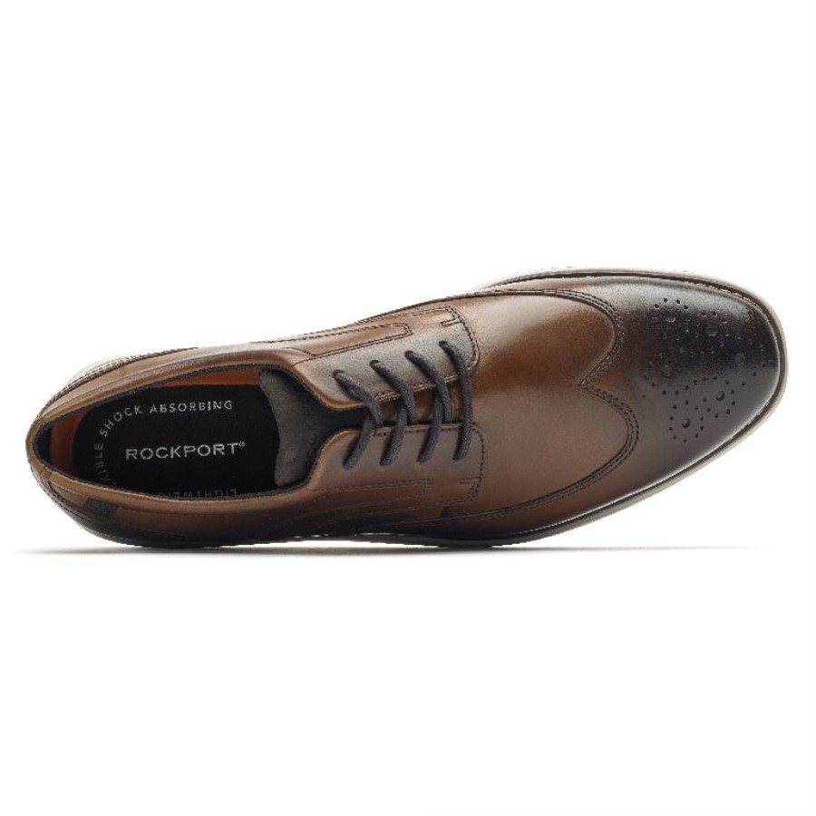 Rockport Men's Garett Wingtip Oxford Cognac