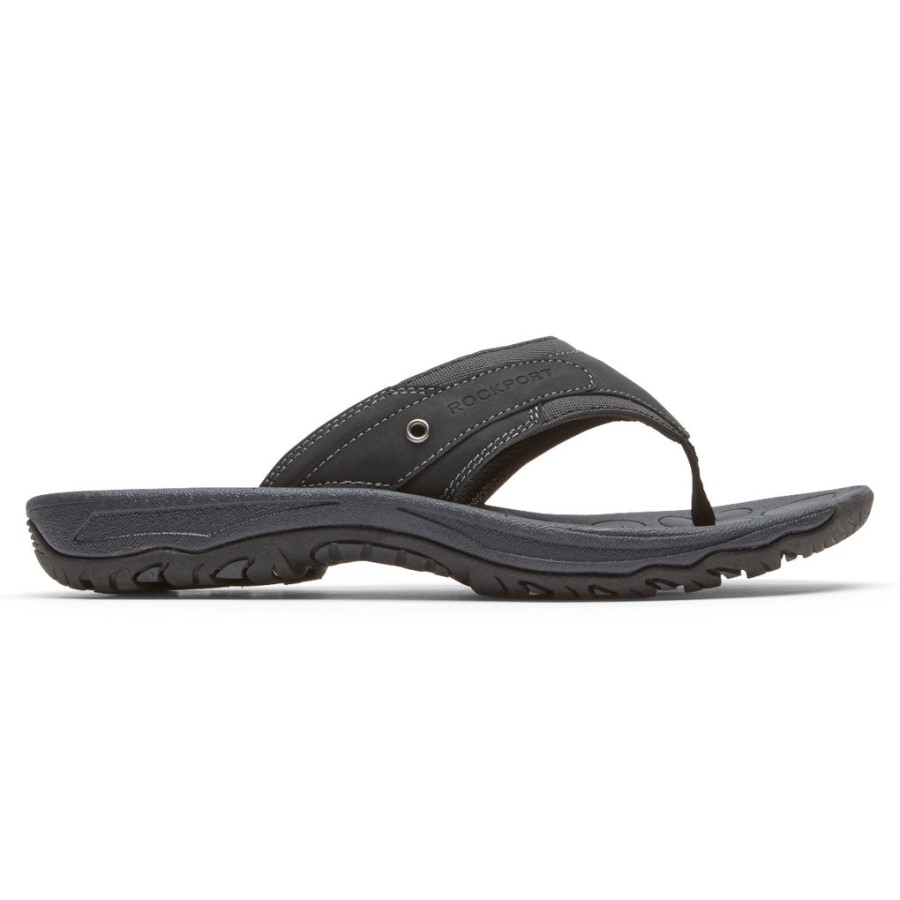 Rockport Men's Hayes Thong Sandal Black