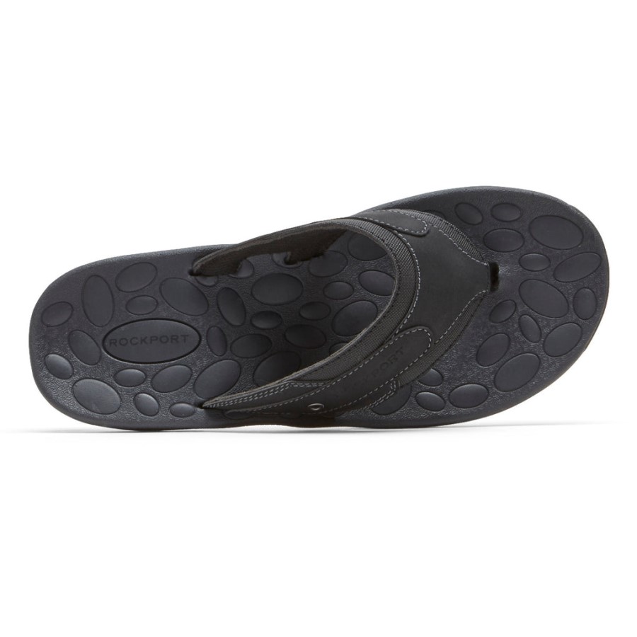 Rockport Men's Hayes Thong Sandal Black