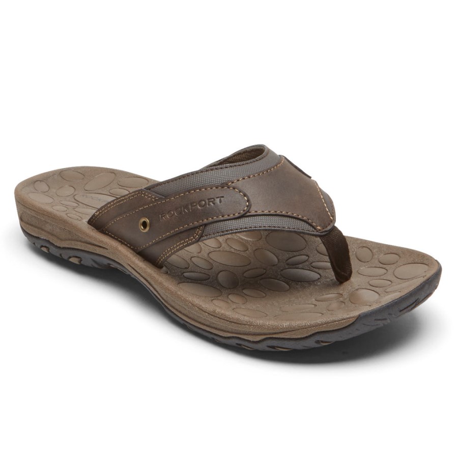 Rockport Men's Hayes Thong Sandal Brown