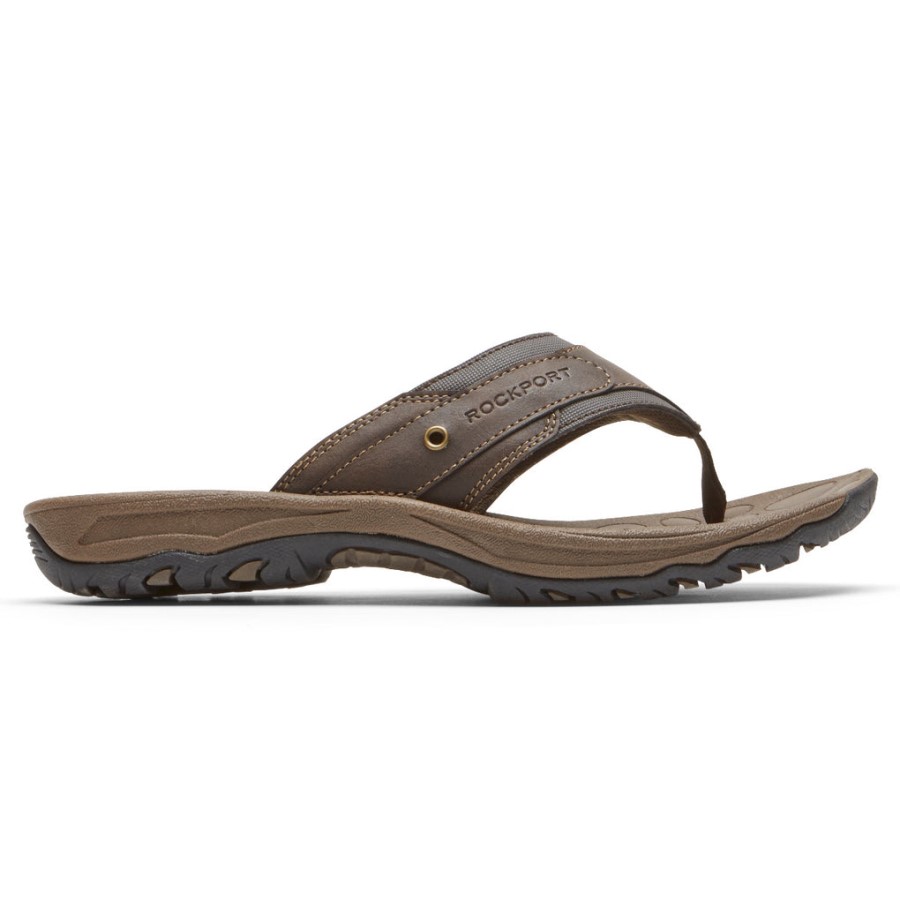 Rockport Men's Hayes Thong Sandal Brown