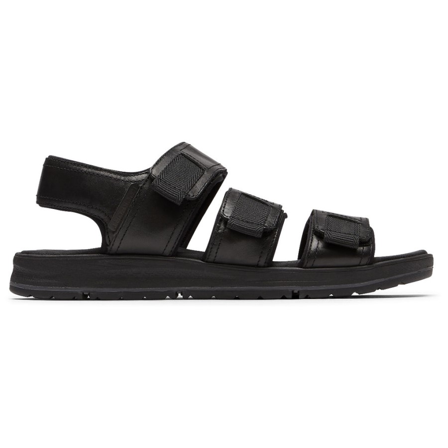 Rockport Men's Lucky Bay Dress 3-Band Sandal Black