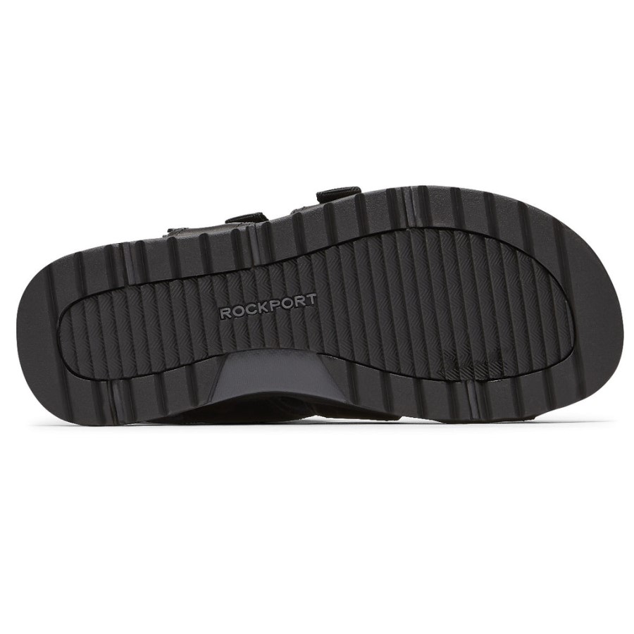 Rockport Men's Lucky Bay Dress 3-Band Sandal Black