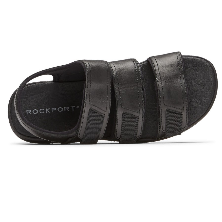 Rockport Men's Lucky Bay Dress 3-Band Sandal Black