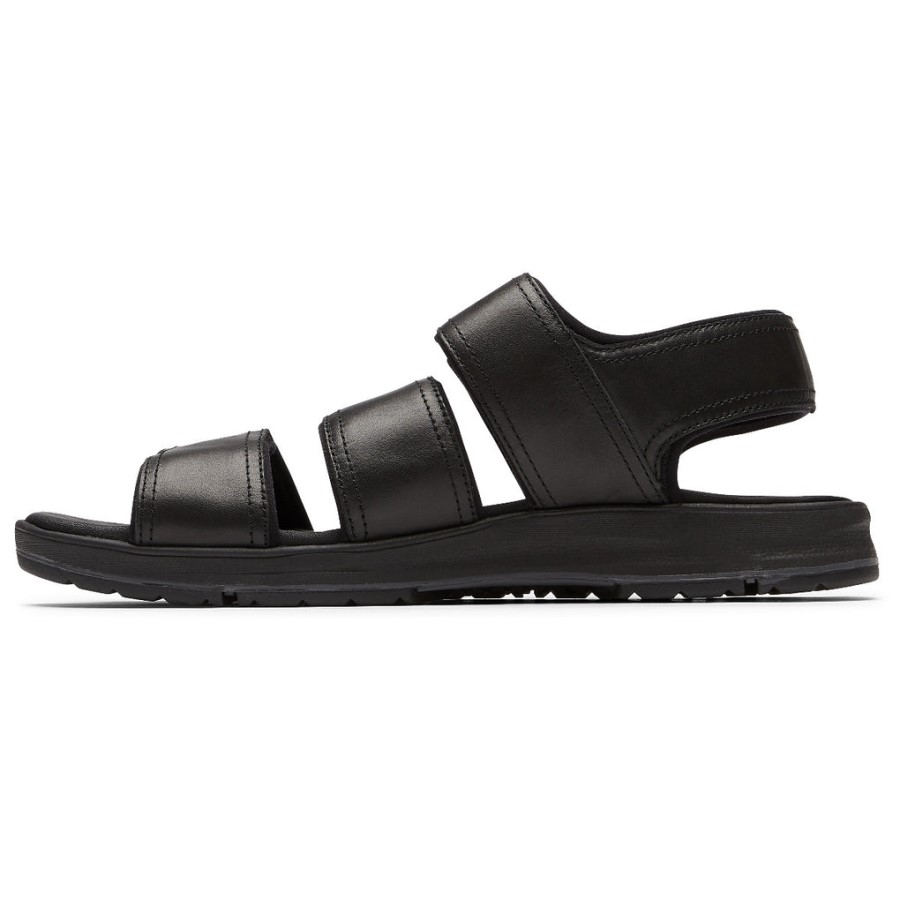 Rockport Men's Lucky Bay Dress 3-Band Sandal Black