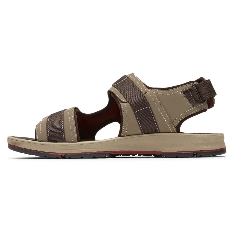 Rockport Men's Lucky Bay Sport 3 Strap Sandal Tan