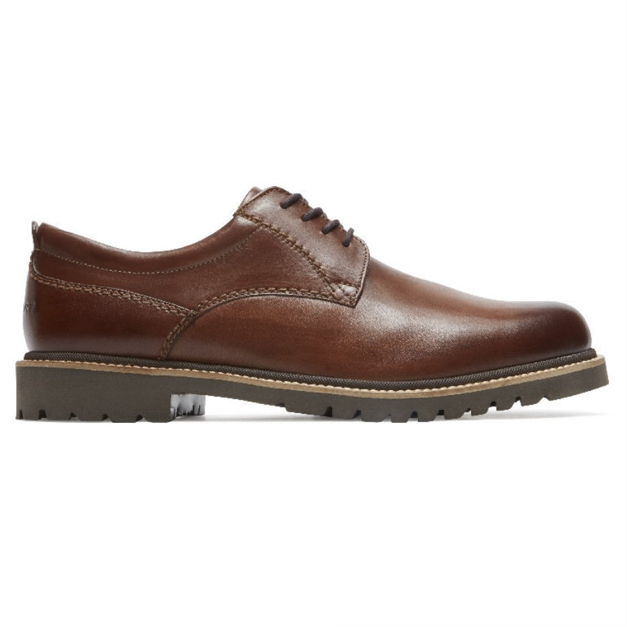 Rockport Men's Marshall Plain Toe Oxford Dark Brown Leather
