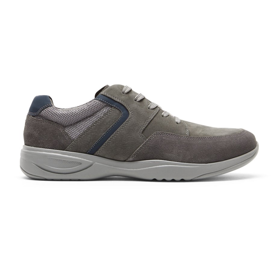 Rockport Men's Metro Path Sneaker Steel Grey Nubuck Suede
