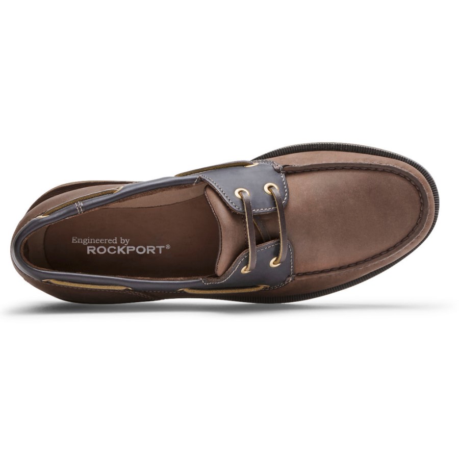 Rockport Men's Perth Boat Shoe Chocolate Bark