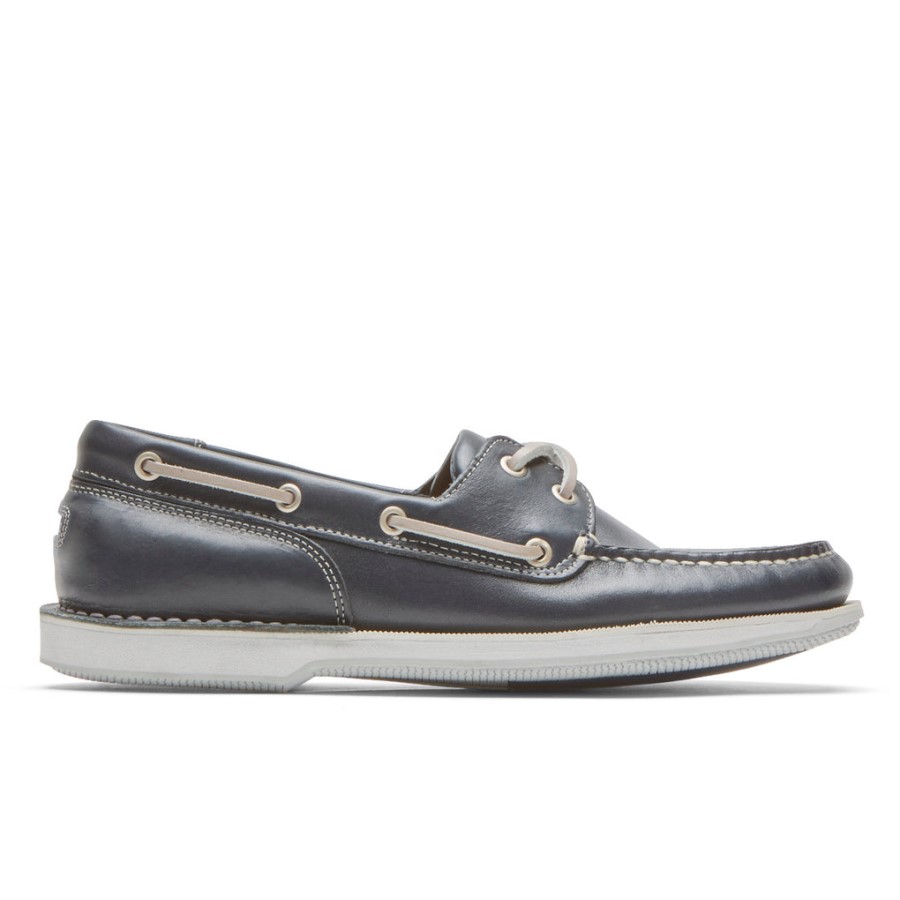 Rockport Men's Perth Boat Shoe Navy Leather