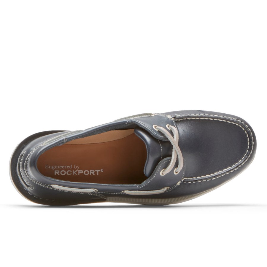 Rockport Men's Perth Boat Shoe Navy Leather