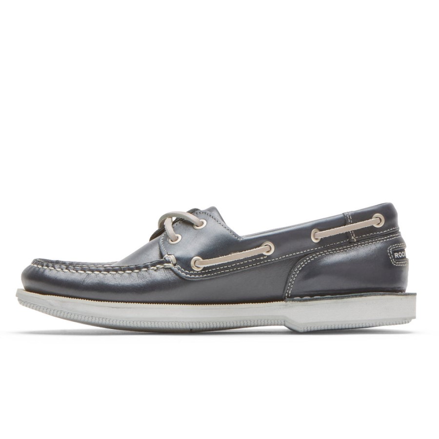 Rockport Men's Perth Boat Shoe Navy Leather