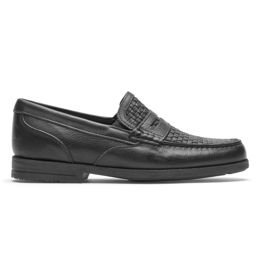 Rockport Men's Preston Penny Loafer Black Woven