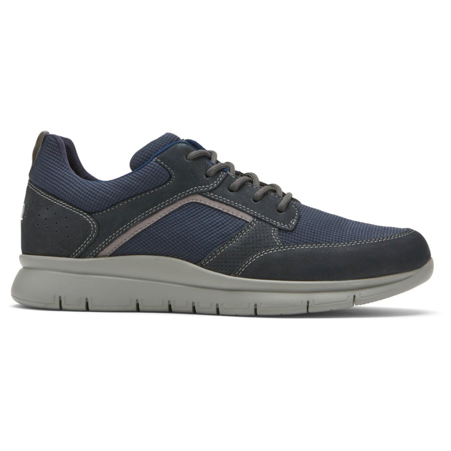 Rockport Men's Primetime Casual Mudguard Sneaker Navy Mesh Leather