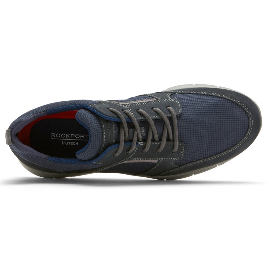 Rockport Men's Primetime Casual Mudguard Sneaker Navy Mesh Leather