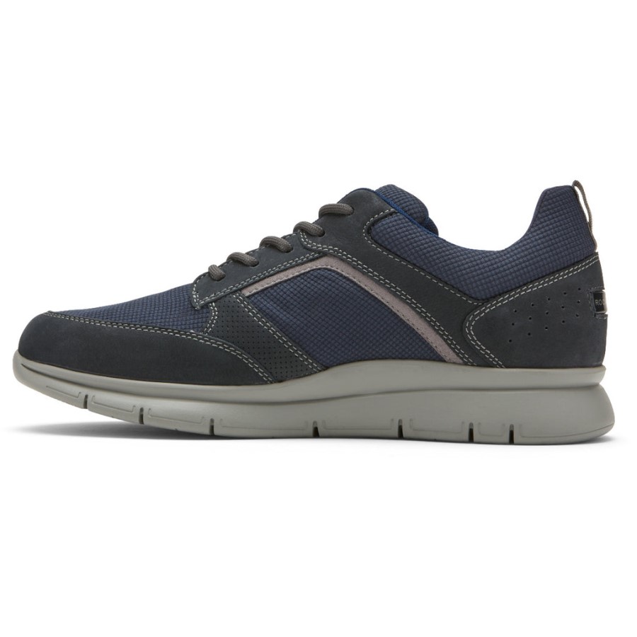 Rockport Men's Primetime Casual Mudguard Sneaker Navy Mesh Leather