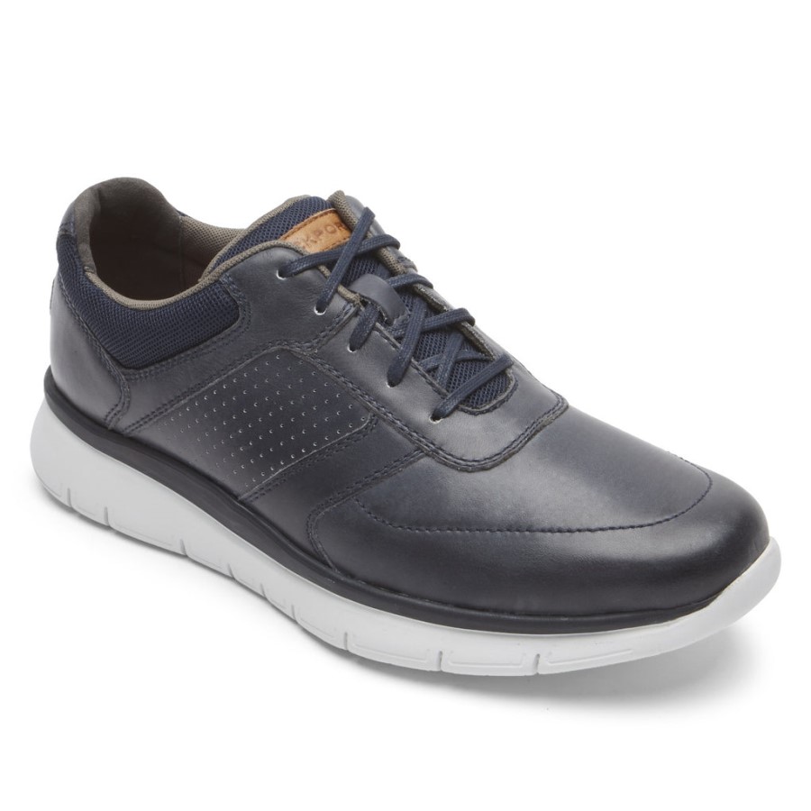 Rockport Men's Primetime Casual Sneaker Navy Blue Smooth Lea