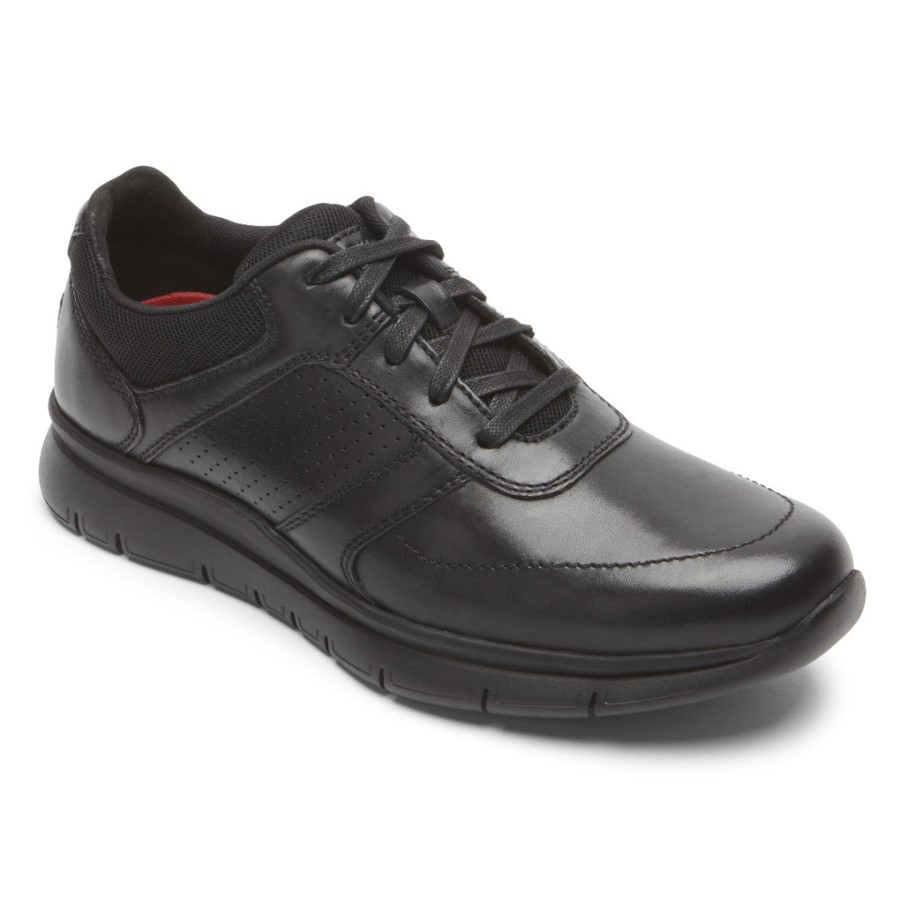 Rockport Men's Primetime Casual Sneaker Triple Black Smooth Lea