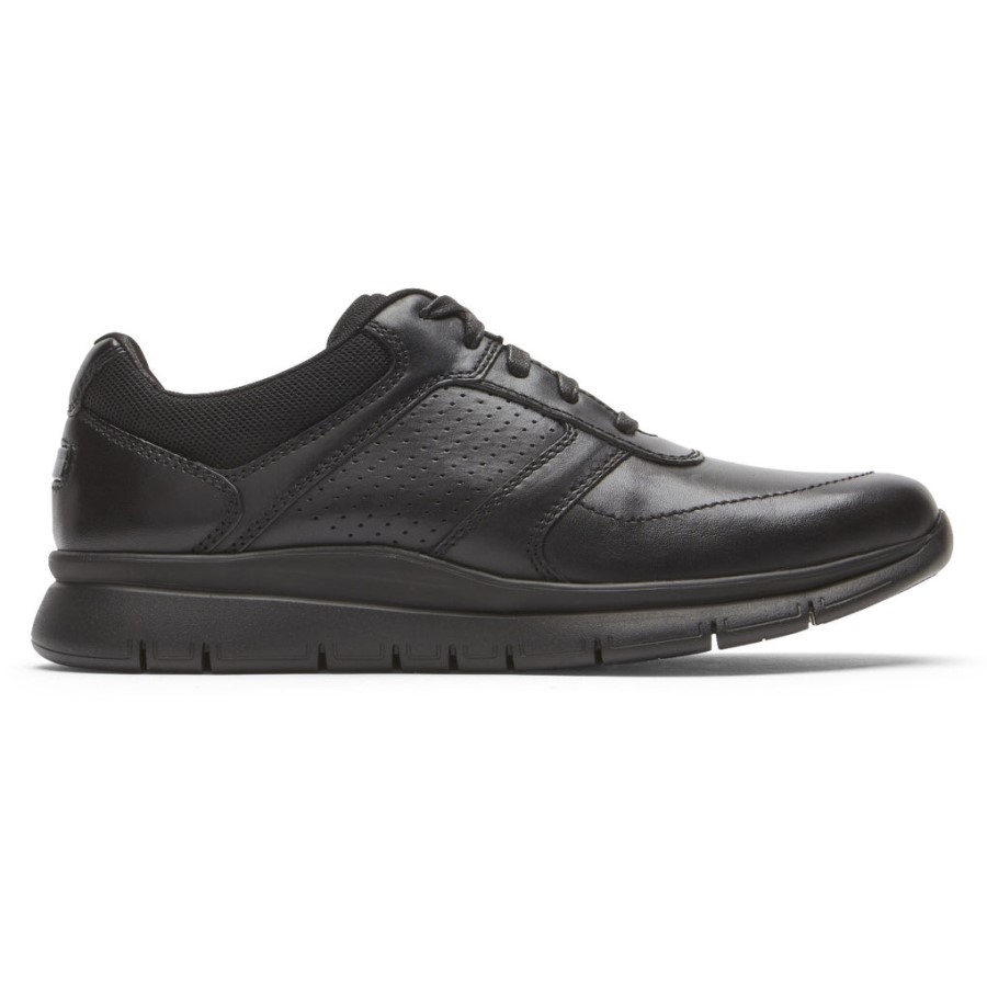 Rockport Men's Primetime Casual Sneaker Triple Black Smooth Lea