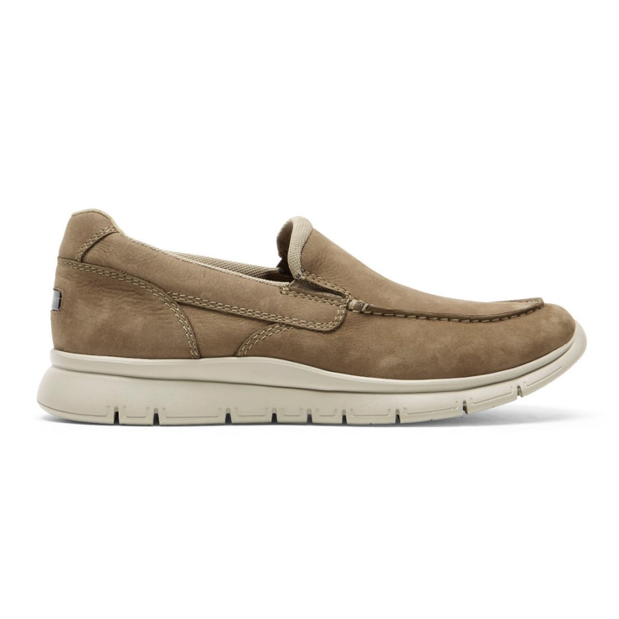 Rockport Men's Primetime Moc Slip-On Stone Post Nubuck