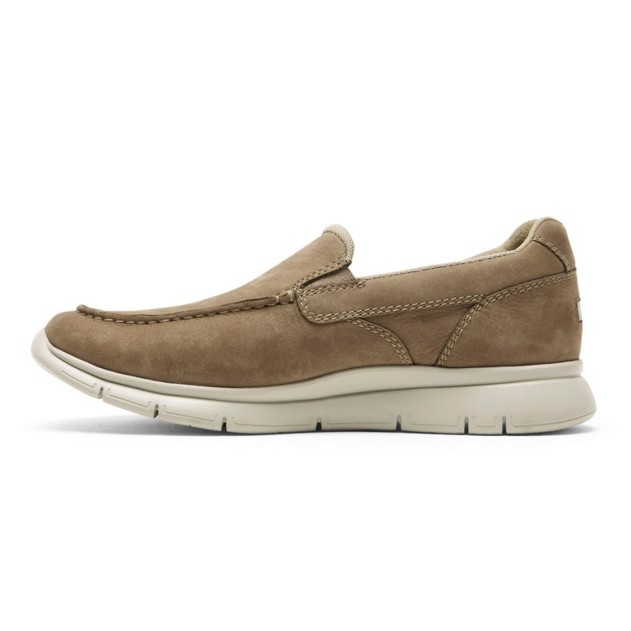 Rockport Men's Primetime Moc Slip-On Stone Post Nubuck